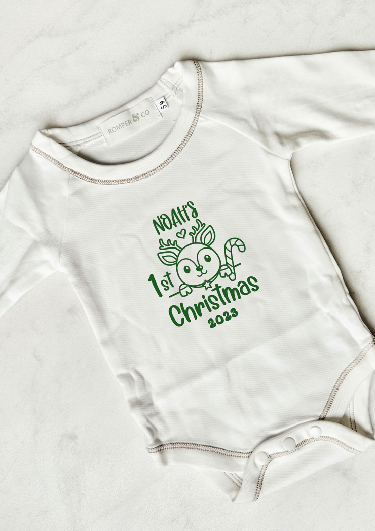 Reindeer First Christmas Bodysuit