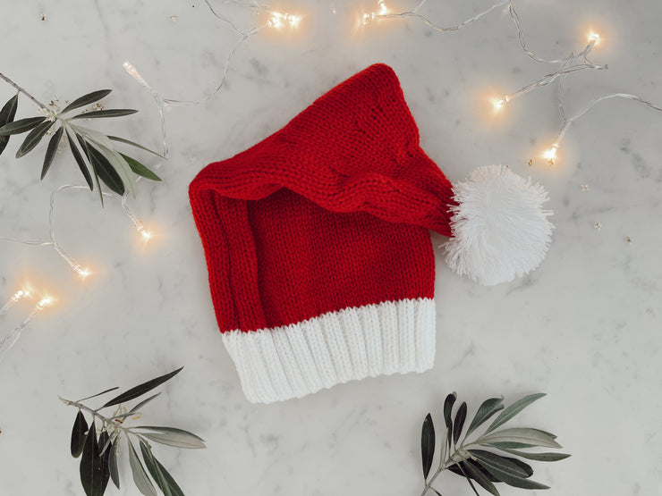 Knitted Baby Santa Hat