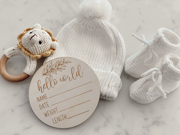 Wooden Hello World Card