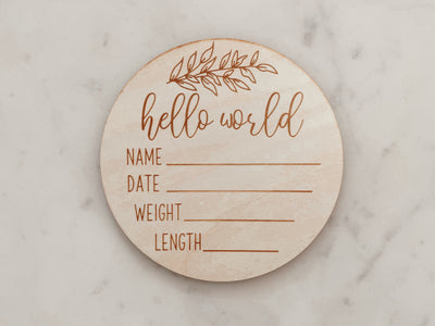 Wooden Hello World Card