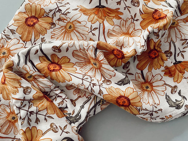 Sunflower Bamboo Cotton Swaddle