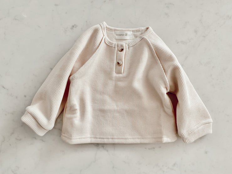 Fleeced Waffle Long-Sleeve