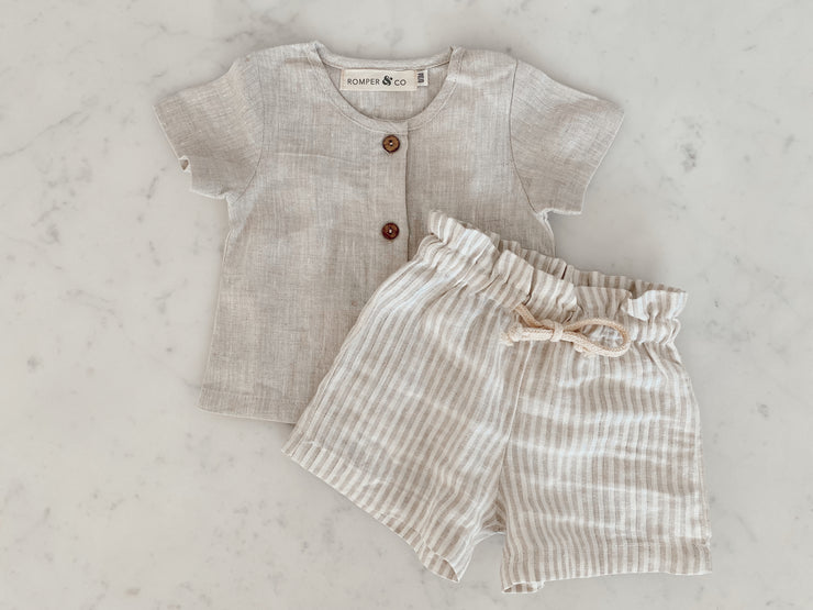 Striped Linen Shorts